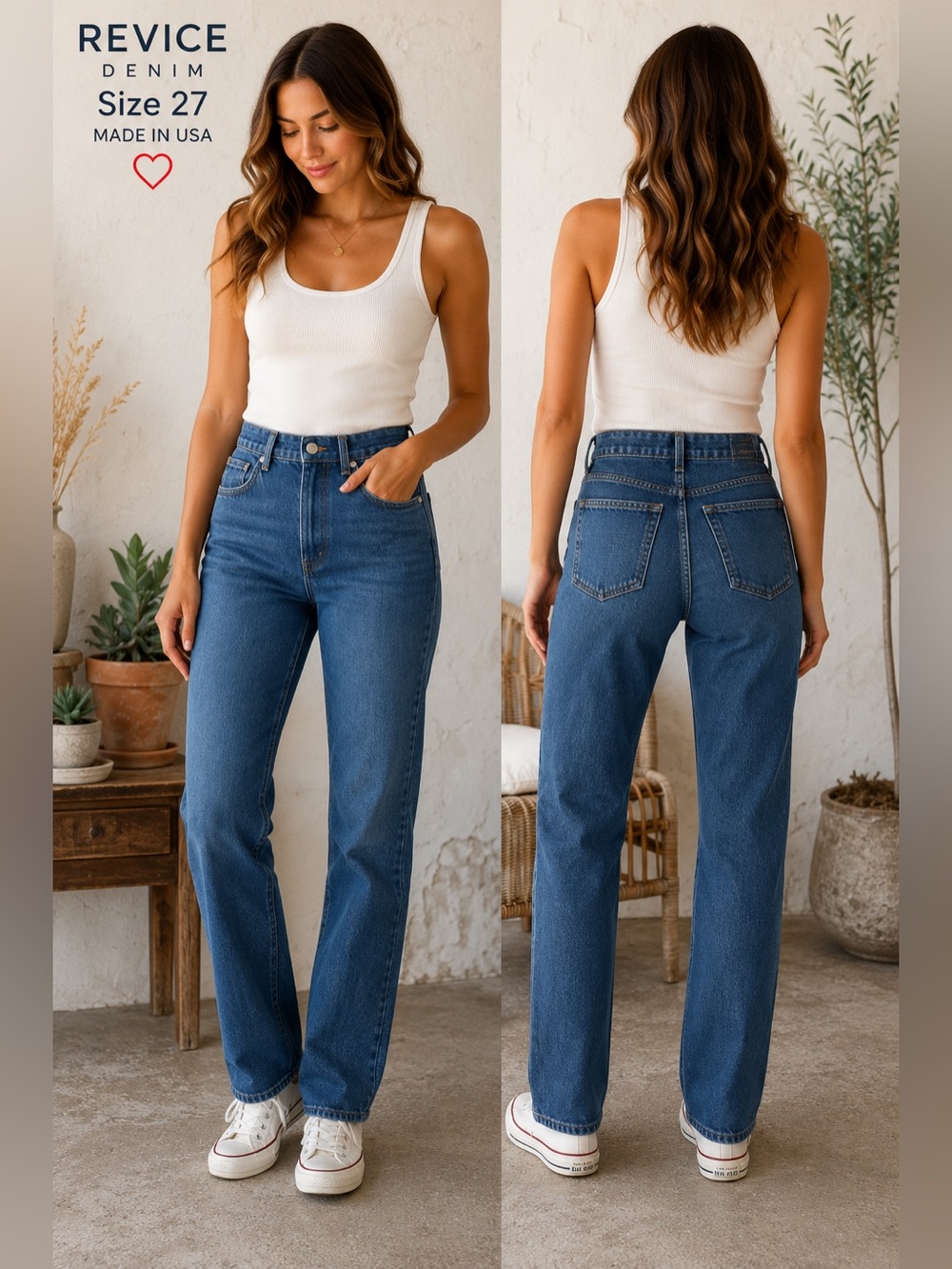 Revice Denim High Rise Straight Leg Jeans Womens 27 USAButton Fly festival y2k